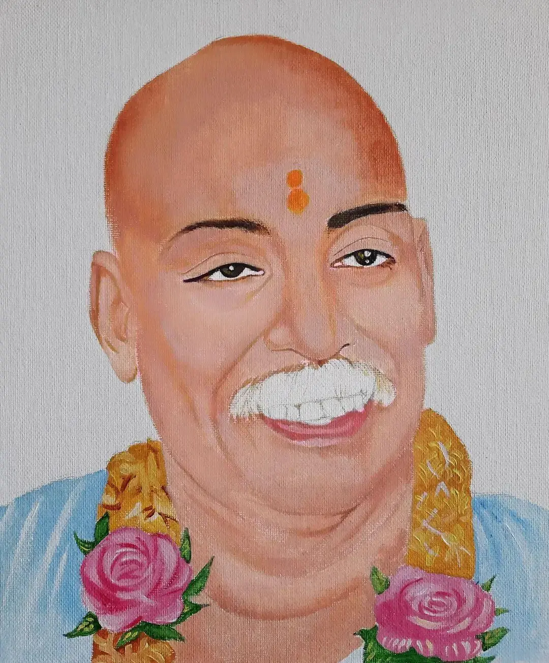 Rashtrasant tukdoji maharaj canvas sketch by Nagpur drawing teacher & Sketch Artist